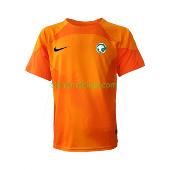 Camisola Arábia Saudita Guarda-redes Homem Equipamento Segundo Copa do Mundo 2022 Manga Curta